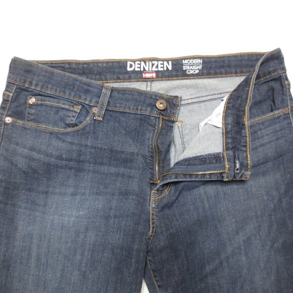 LEVI’S DENIZEN womens JEANS blue STRAIGHT CROP modern DENIM mid-rise SIZE 16 - Picture 6 of 10
